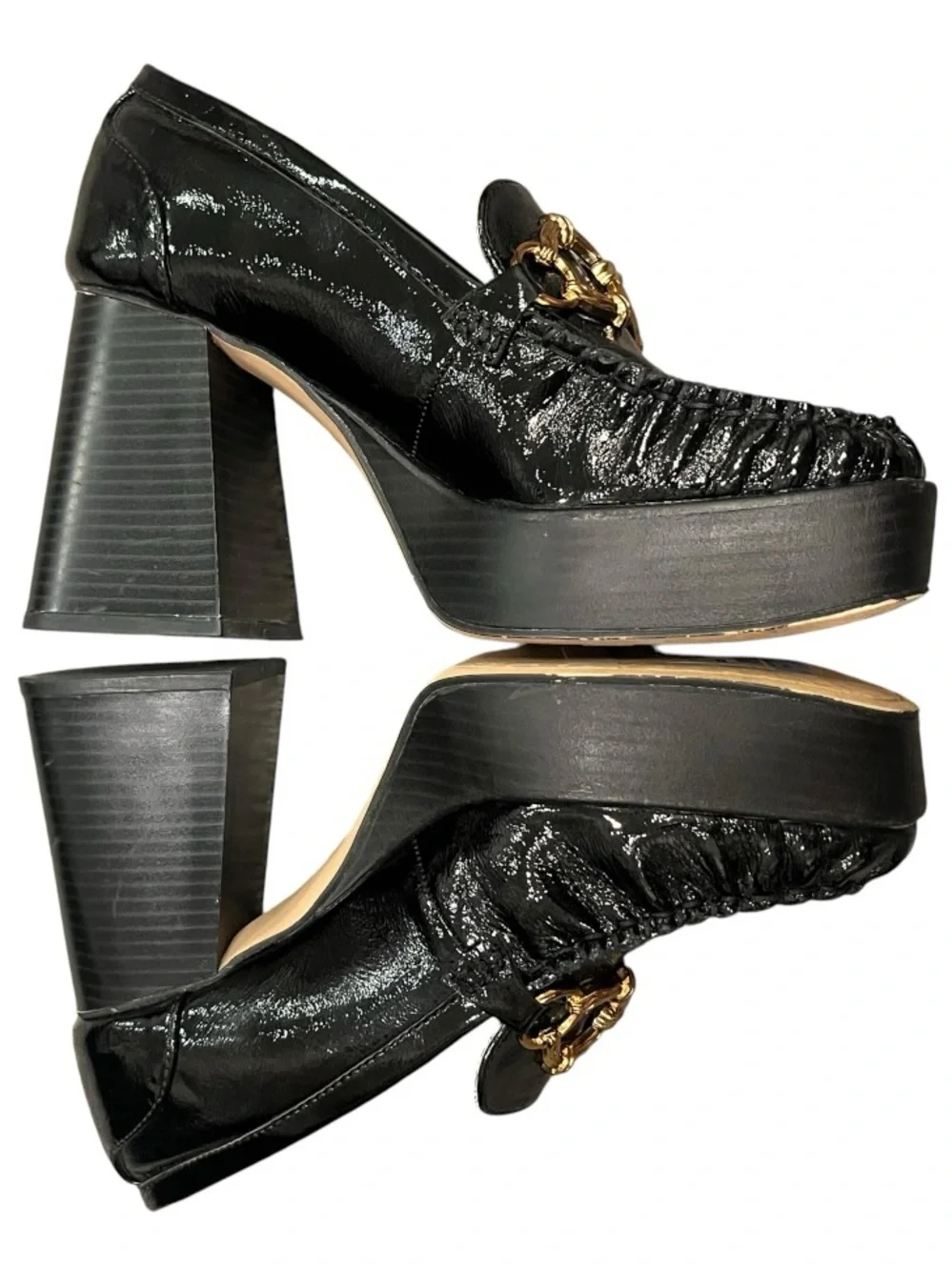 Circus by Sam Edelman Black Patent Platform Loafers Excellent Condition 7.5